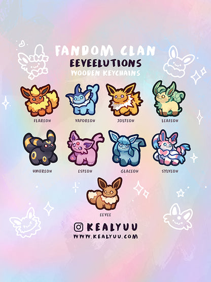 Wooden Keychain Blind Bag | Fandom Clan Series 1: Eeveelutions