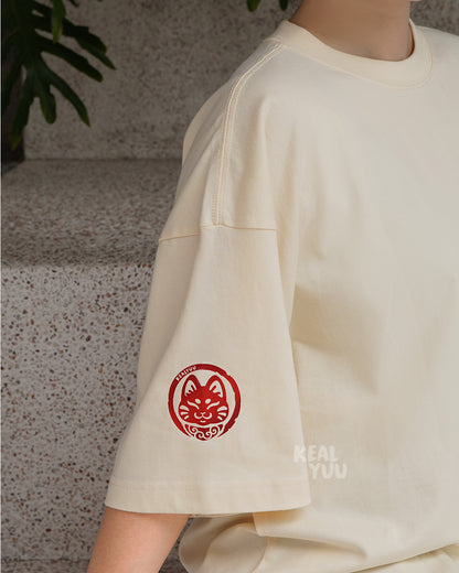 Oversized T-Shirt |  Paw District: Ramen Shop (Beige)