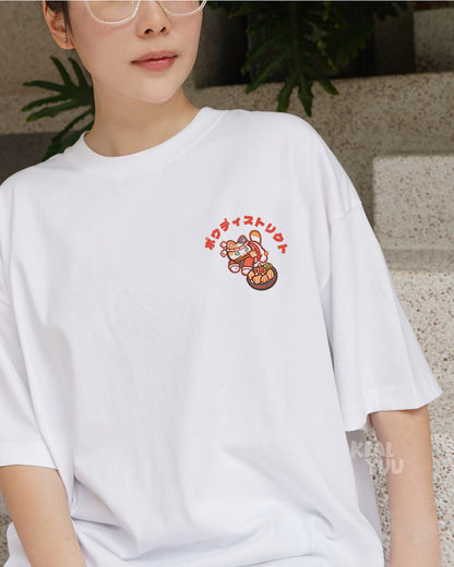 Oversized T-Shirt |  Paw District: Sushi Shop (White)