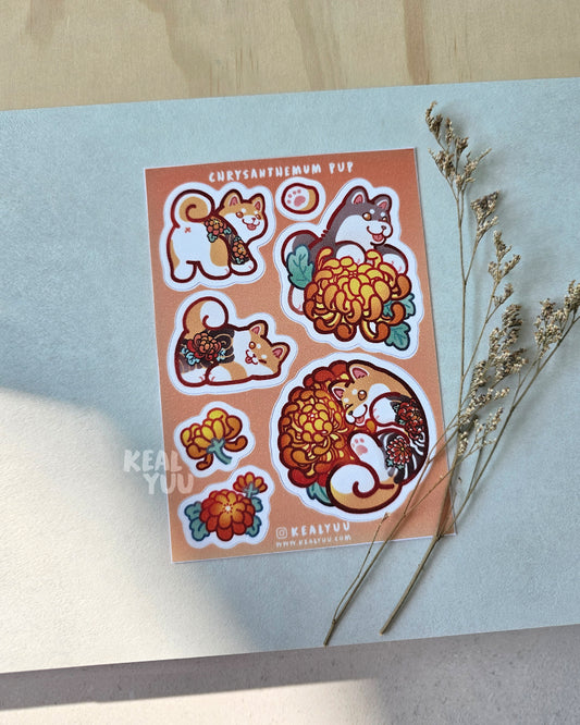 Sticker Sheet | Chrysanthemum Pup