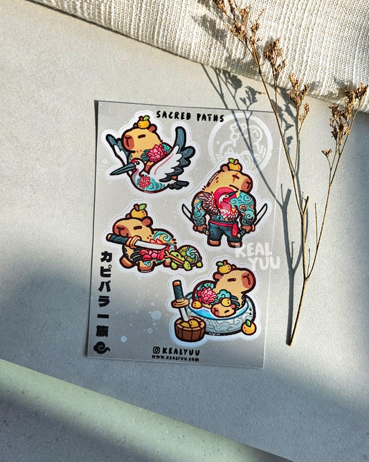 A6 Sticker Sheet | Capybara Clan Series 1: Sacred Paths